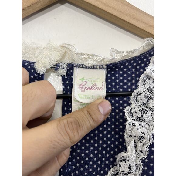 Vtg Cottage Prairie Romantic Victorian Edwardian Inspired Dress M Farm Country - Picture 11 of 15